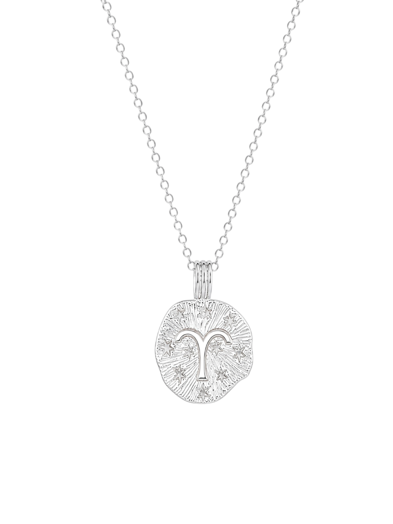 Sun in aries necklace - sterling silver